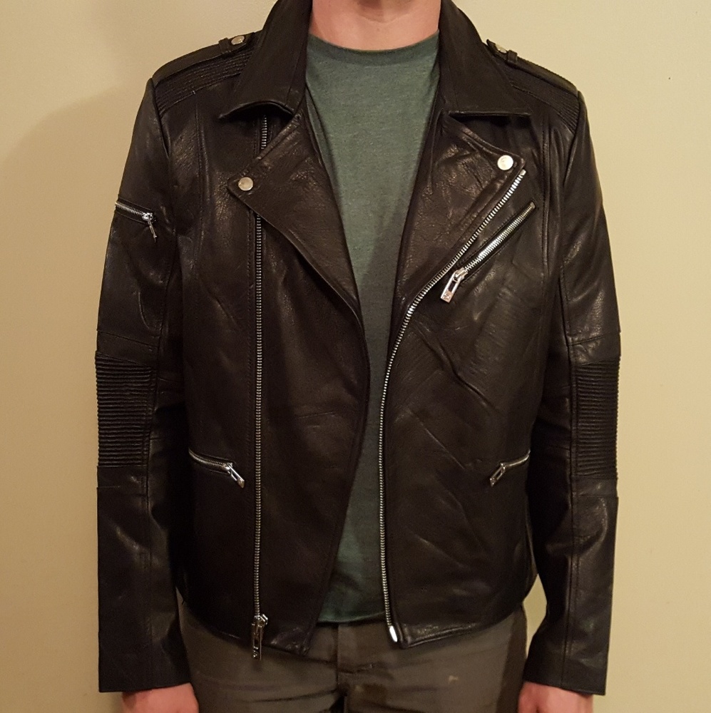 Men's black leather Rogue jacket
